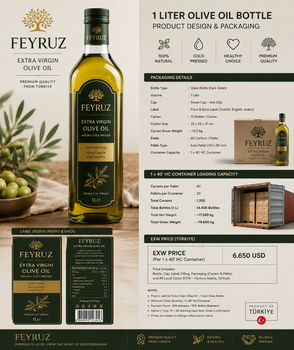 Olive Oil from FEYRUZ CONSULTANCY AND OLIVE OIL TRADE Olive Oil - FEYRUZ CONSULTANCY AND OLIVE OIL TRADE - Turkey