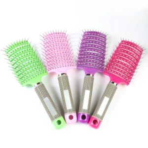 Curved Vented Detangling Hair Brushes for Women, Professional Vent Styling Comb for Wet Dry Curly Thick Straight Hair Fast Blow Drying Brush - Ningbo Qize Industry and Trade Co., Ltd - China