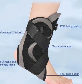 Elegant Short Breathable Ankle Support Brace MOQ 20 Size S/M/L Color Black Weight 200g Condition New Type Orthotics Packing OPP - Anping Shiheng Medical Instruments Co., Ltd. - China