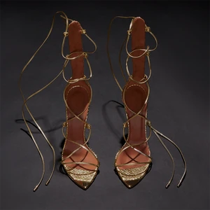 Gladiator Ankle Strap Lace up High Heels Open Toe Heeled Sandals for Women - Sichuan Jinyou Shoes Co., Ltd. - China