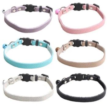 Genuine Leather Small Dog Cat Collar with Bell Christmas Cute Kitty Pet Collar for Cat Supply Accessories - Fuzhou Richforth Trade Co., Ltd. - China
