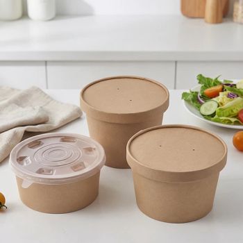 Disposable Paper Packaging Cup Bowl Noodle Bowl Paper Soup Containers with PP Lids - Changzhou Bio Hotel Supplies Co., Ltd. - China