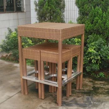 Modern PE Rattan Bar Table Set High Bar Cocktail Table MOQ 1 PC Origin China Condition New Frame Aluminum Folded Unfolded - Foshan Dream Gate Furniture Co., Ltd. - China