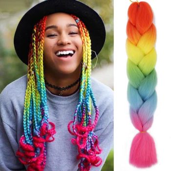 Jumbo Braid Synthetic Yaki Hair for Creative Braiding Styles Origin Henan Color All Color Hair Length 24inch Package OPP - Xuchang Fuze Trading Co., Ltd. - China