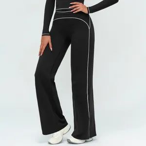 Women's Seamless Yoga Pants Colorblock Hip-Lifting Pants High Waist Wide Leg Sports Pants - Dongguan Ume Trade Co., Ltd. - China