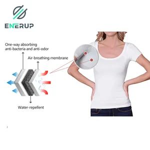 Enerup OEM/ODM Plus Size Modal Sweat Proof Baju Crew Neck Womens T-Shirt Undershirts with Underarm Shields Sewn-in - Harvest SPF Textile Co., Ltd. - China