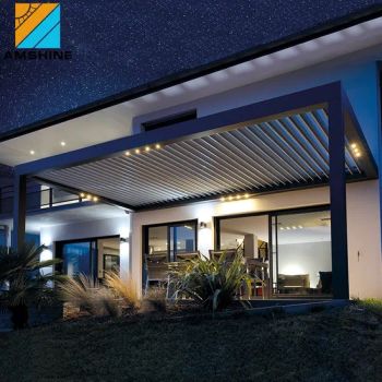 Factory Direct Custom Rainproof Pergola 3X4 Garden Shelter Outdoor Bioclimatic Aluminum Pergola Louver Roof - Suzhou Amshine Building Material Co., Ltd. - China