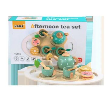 Zhiqu Wooden Toy Set for Children Early Education Pretend Play Preschool Simulation Tea Party Cup Teapot Dessert Afternoon Tea - Shantou Chenghai District Haitong Zhiqu Toy Store - China