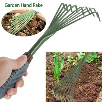 9 Teeth Garden Rake 15.5 Inch Grass Rake Hand Rake Leaf Broom with Grip Cleaning Rake Pet Excrement Rake Gardening Tools - Shine Peak Group (HK) Limited - China