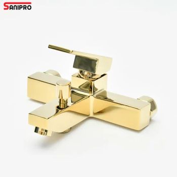 Sanipro High Quality Brass Golden Wall Mounted Dual Purpose Water Tap Bathroom Shower Set Bathtub Faucet - Ningbo Master Building Material Co., Ltd. - China