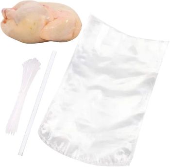 Poultry Shrink Wrap Bags, 50pack 13X18inches, Freezer Safe with 50 Zip Ties, 1 Straw for Chicken - Nanjing Jinhuigu Industrial Trade Co., Ltd. - China