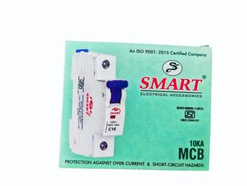 Smart Single Pole Mcb 10 Amp, for Home Model 1565 Color White Frequency 50 Hz Phase Single Phase Power Type Single Pole Application Area for - Singhmar Electrical & Light - India