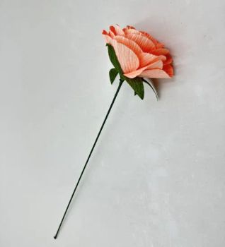 Handmade Crepe Paper Flower Valentine Day 7cm 30cm H30 D7 1PC Polybag Mixed Color - Fuzhou Huikaihua Arts & Crafts Co., Ltd. - China