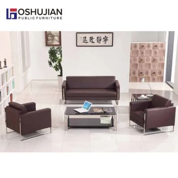 Genuine Leather Office Sofas Genuine Leather Office Sofas Color Black Origin China Condition New Model NO. SJ532 Folded - Guangdong Oshujian Furniture Co., Ltd. - China