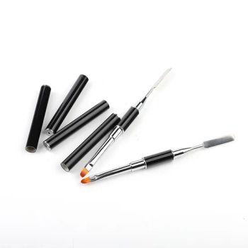 Double Head Nail Cuticle Steel Pusher Tool Nail Art Gel Polish Brush - YIWU BEAUTYPLUS ART NAIL CO., LTD. - China