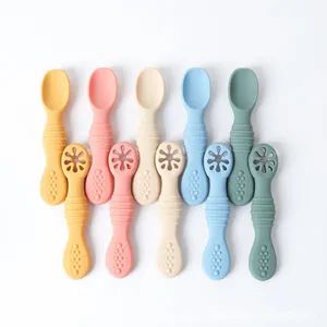 Unbreakable Flexible Silicone Baby Spoon for Easy Feeding Origin China Trademark NO Logo Customized Shape Customized Inner Material PP - Qingdao ShengHong Rubber and Plastic Co., Ltd - China