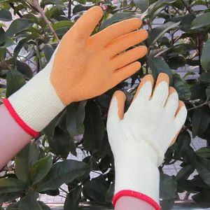 Latex Coated Gloves Safety Hand Protection Work Gloves Color Yellow Length L-25cm Size 7,8,9,10,11 Model NO. HKL608 HS Code - Hangzhou Hemai Imp & Exp Co., Ltd. - China