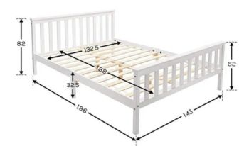 Double Wooden Bed in White for Adults, /Kids/ Teenagers Home Furniture Modern Style Solid Wood Platform Bed Frames - Hefei Craft Child Product Co., Ltd. - China