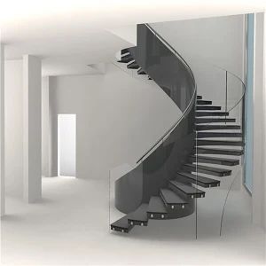 Commercial Metal Interior Wood Stairs Open Riser Helical Staircase - Double Building Materials Co., Ltd. - China