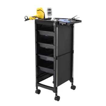 Modern New ABS Plastic Salon Storage Cart with 4 Drawers Color Black Origin China Condition New Model NO. T05 HS Code 3926909090 - Guangzhou Kuren Hairdressing Company Limited. - China