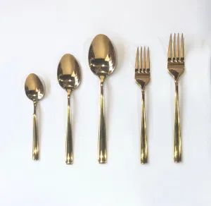 Paibee Shining Gold Flatware Cutlery Sets Dinner Knife Dessert Fork Spoon - FOSHAN PAIBEE IMP. & EXP. CO., LTD. - China