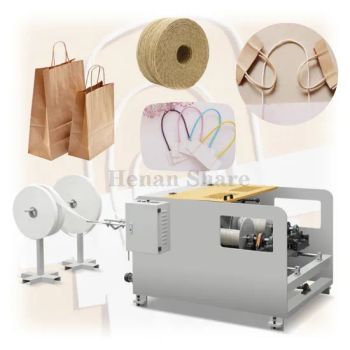 Twisted Paper Bag Rope Making Machine with Rope Handle Weight 390 Voltage 220 V Material Paper Trademark SHARE Total Power - Zhengzhou Share Machinery Co., Ltd. - China
