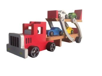 Wooden Car Carrier Truck Toy with 4 PCS Cars for Children - Ningbo Wisdom Kids International Co., Ltd. - China
