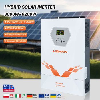 Hybrid Solar Inverter Without Battery 3kw 6.2kw off Grid DC/AC Solar Inverter with MPPT 120V 240V Pure Sine Wave Power Inverters - Shenzhen Lizhixin Technology Co., Ltd - China