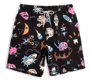 Custom Quick Dry Active Printed Boy's Swim Board Beach Shorts 4 Way Stretch Recycle Material Board Short Mesh Lining Men Swim Trunks - Dephens Sporting Goods Limited - China