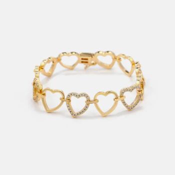 Elegant Heart Bracelet Charm Romantic Jewelry 18K Gold Plated Heart Bracelet - Zhongshan Veiya Jewelry Co., Ltd. - China