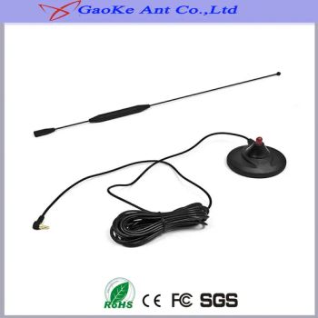 High Gain 5dB TV Antenna, DVBT Antenna, Car DVB-T Antenna Gain 2 VSWR <=1.5 Length 3-5m Color Black Origin China Impedance - Gaoke Ant Co., Ltd. - China