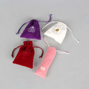 Custom Large Wine Bottle Pouch Pink Velvet Drawstring Bag - Guangzhou Fu Li Ya Industry Co., Ltd. - China