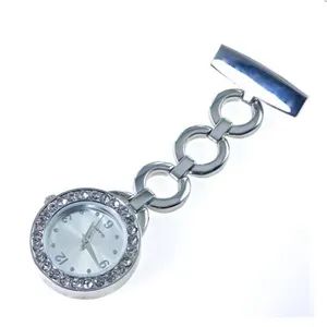 Fashion Silver Bling Nurses Watch with Circle Band and Diamonds - Mega Origin Co., Ltd. - China