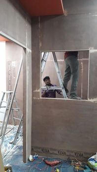 Wooden Wall Partition Panel Thickness 75 mm Partition Material Wood Frame Material Aluminium Partition Height 2400 mm Surface Finish - Velfur Enterprises - India