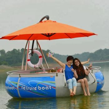 Holiday Resorts Rental Water Bike Bicycle Pedal Boat Electrical Fiber Glass Material Fishing Boat BBQ Donut Boat - Huaian Kaip International Trade Co., Ltd. - China