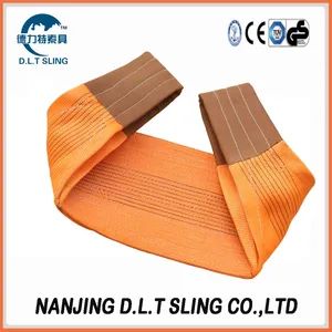 10t Orange Polyester Webbing Sling with CE, GS Certificated Shape Flat Width 300mm Origin China Model NO. 10Ton W.L.L(Kg) 100000 - Nanjing D.L.T Sling Co., Ltd. - China