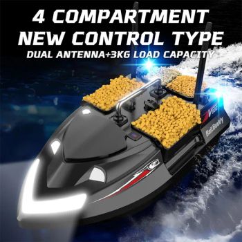 V802 Dual Antenna Lake Fishing Bait Boats RC 4 Bait Bins Lighting - Shantou Flying Technology Inc. - China