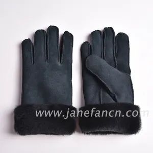 Lady Winter Sheepskin Fur Leather Gloves Women Sheepskin Leather Fur Mittens - Shijiazhuang Janefan Import and Export Trade Co., Ltd. - China