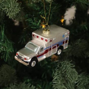 Factory OEM Wholesale Custom Personalized Decoration Hand Blown Glass Blowing Navidad Hospital Ambulance Ornament Xmas Tree Balls Christmas & Holiday Gift - Zhuhai Duoleimi Technology Co., Ltd. - China