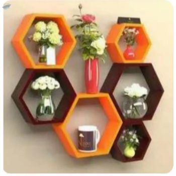 Wooden Intersecting Wall Shelves, A -  Arc International  - India