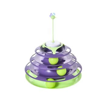 Cat Tower Toy 4 Layer Plastic Roller Tracks Tower Cat Turntable Ball Turntable with Balls - Hangzhou Tianyuan Pet Products Co., Ltd. - China