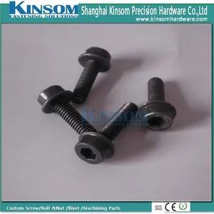 Round Head Hex Socket Cap Screws with Flange Screw/Custom Black Class4.8 10.9 Machine Screw - Shanghai Kinsom Precision Hardware Co., Ltd. - China