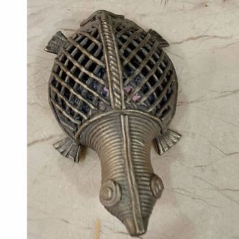 Dhokra Art Turtle Brass Handicrafts Weight 580g Color Dark Brown Pattern Dhokra  Art Corrosion Resistance Yes Usage/Application - Sattva Creations - India