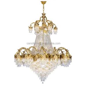 Hotel Wedding Banquet Hall French Pendant Light Brass Luxury Crystal Chandeliers - Jiangmen Hengzhi Lighting Co., Ltd. - China