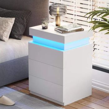 Smart Nightstand with USB Charging and LED Lights - Qingdao Jiamujia Wood Industry Co., Ltd. - China