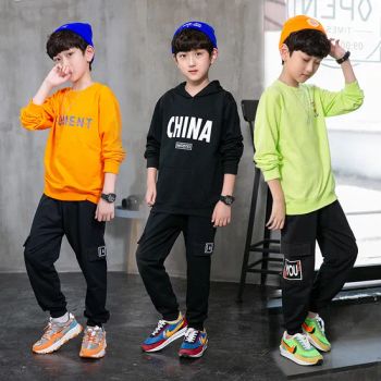 Customen Chlidren's apparel Chothing Sets Kids Boy Tracksuit with Hoodie - Guangzhou Boshi Apparel Co., Ltd. - China