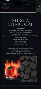 Charcoal Briquettes / Coconut Shell Charcoal from Bryann Charcoal Briquettes / Coconut Shell Charcoal - Bryann - Indonesia