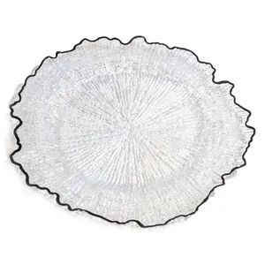 PP Material Dark Black Rim Transparent Underplate Disposable Plastic Table Decoration Charger Plate - Minhou Forao Arts & Crafts Co., Ltd. - China