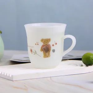 Elegant White Jade Glass Coffee Mug with Custom Design - Hebei Zhuozhongxi Glass Products Co., Ltd. - China