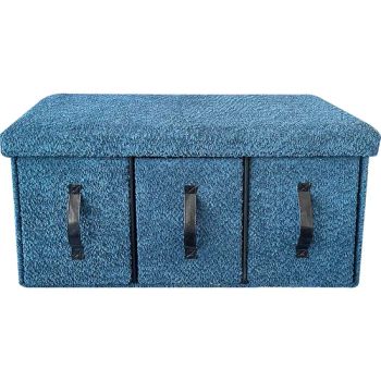 Foldable Rectangular Fabric Ottoman Storage Stool 3Drawer Large 78x38x38cm MOQ500 15D - Great Shine Houseware Ltd. - China